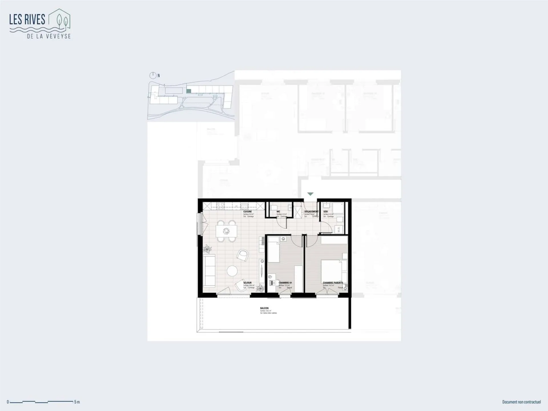 Appartement de 3.5 pièces avec terrasse de 28 m² - cadre verdoyant