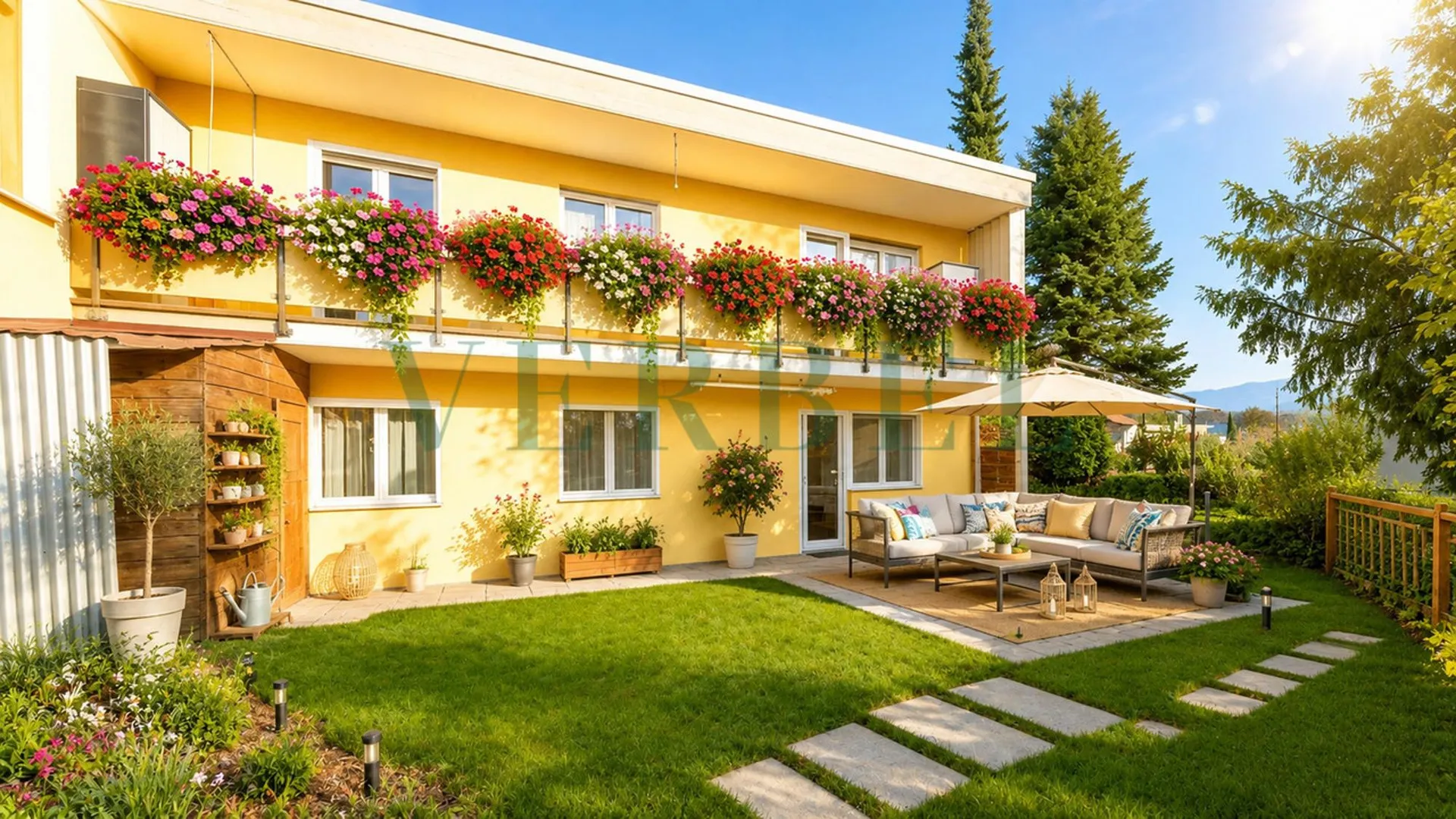 Charmante maison jumelée de 5.5 pièces avec grand jardin plat