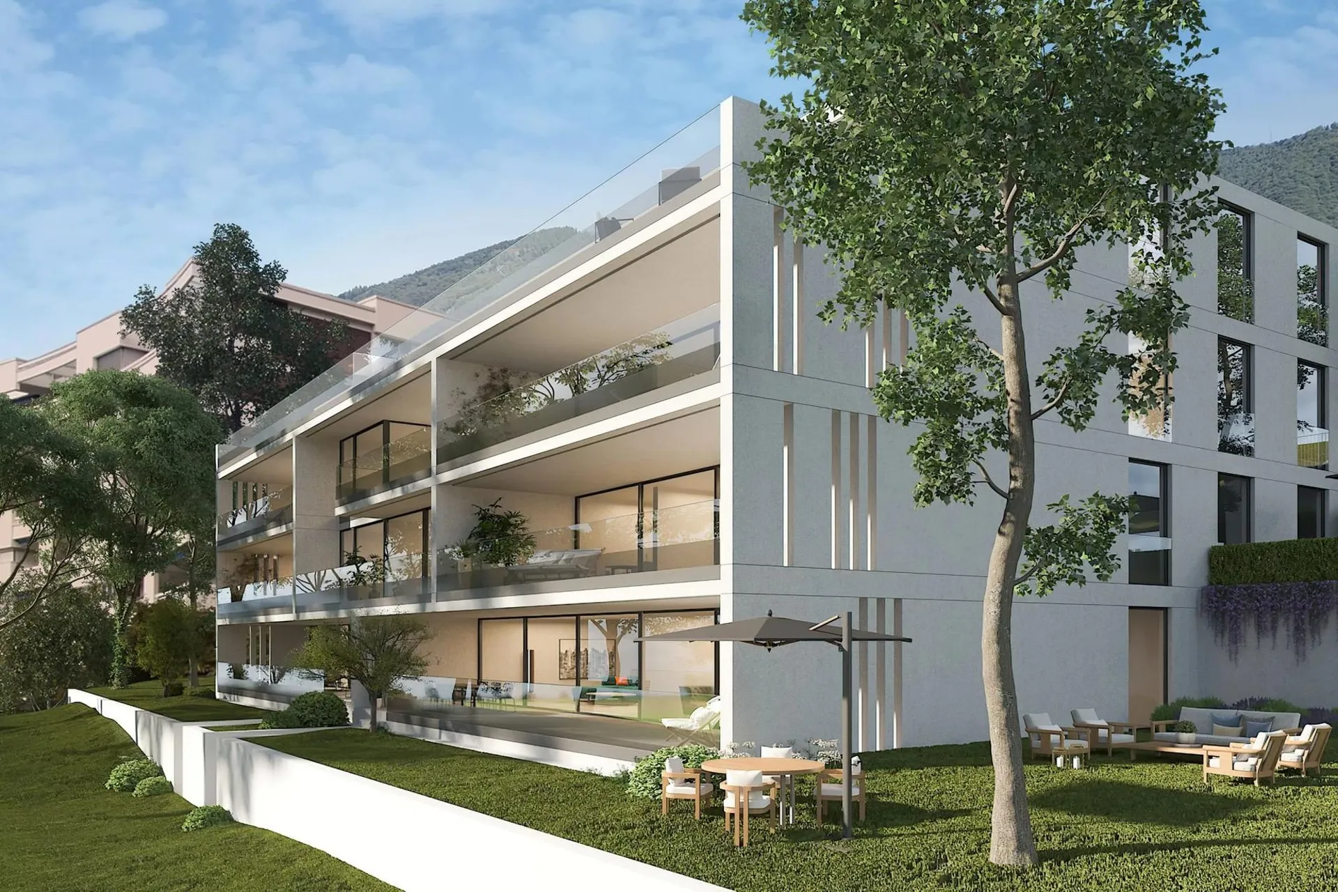 Exklusive Neubauwohnung mit grosszügiger Panoramaterrasse & Seeblick, zu verkaufen in Minusio