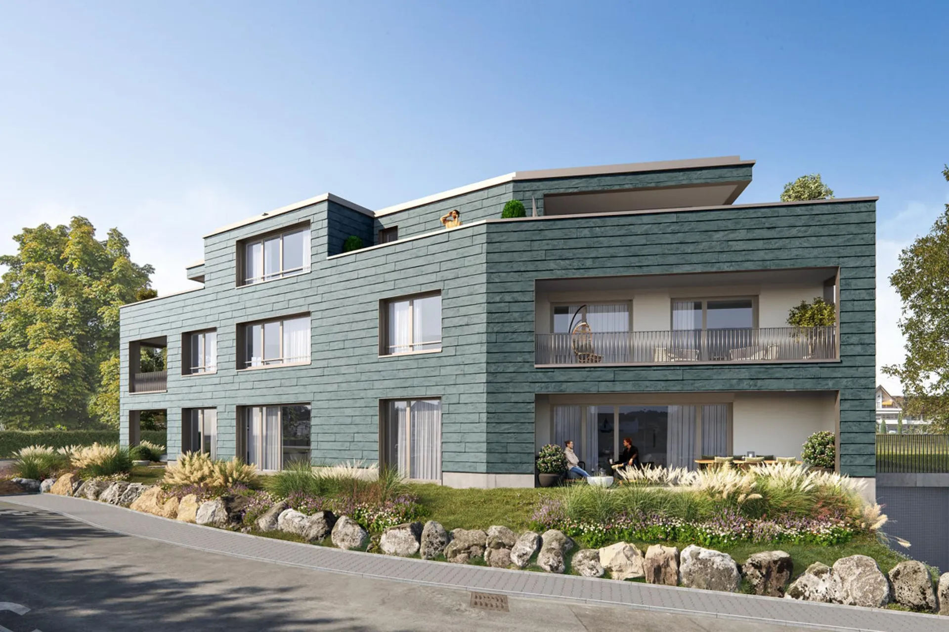 Moderne 4.5-Zimmer-Neubau-Wohnung mit Seenähe in Wilen bei Wollerau