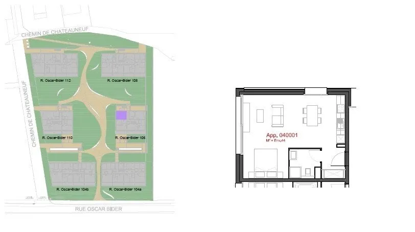 À louer - Studio de 44m2 au rez-de-chaussée