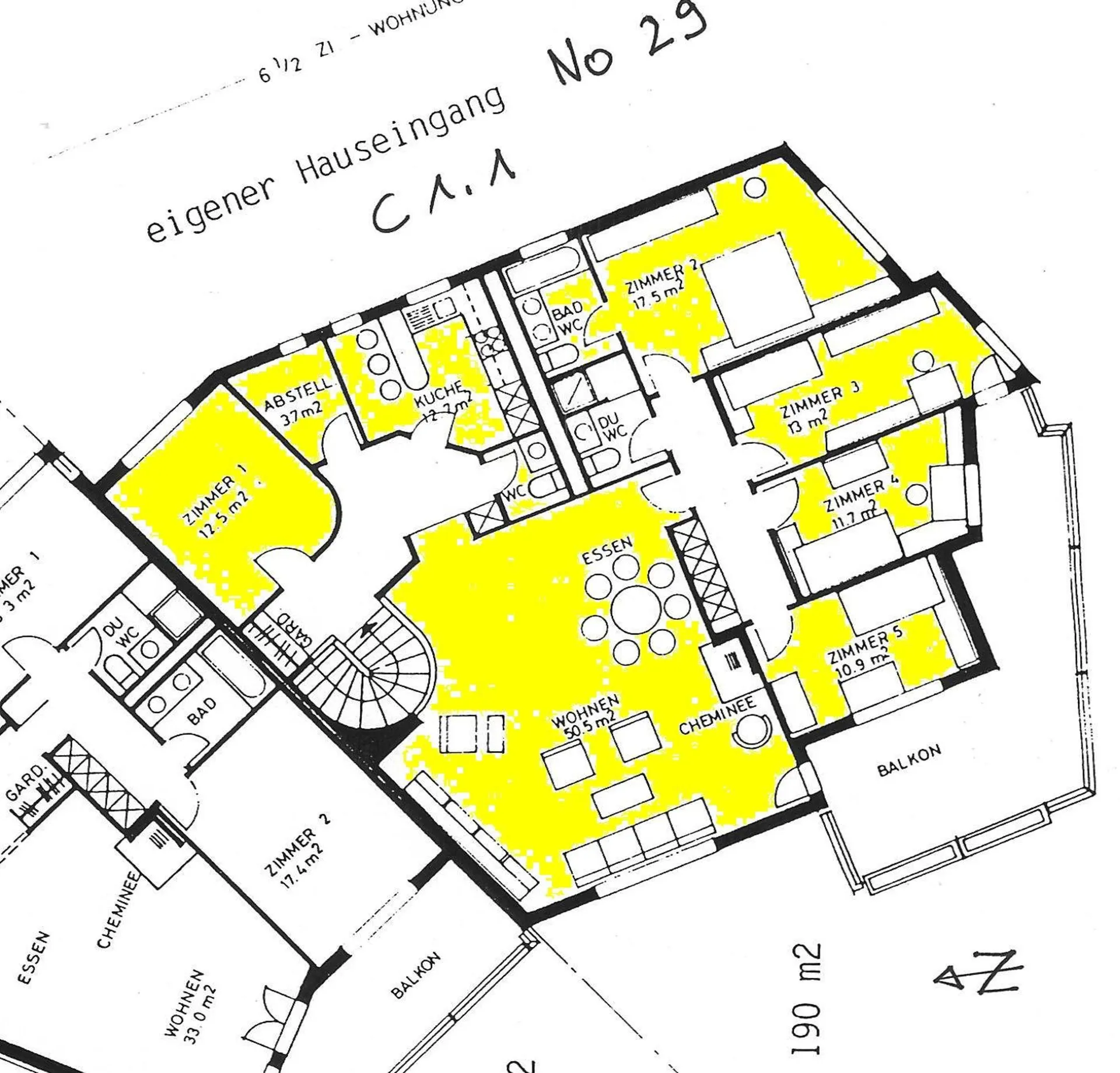 NEU renovierte, sonnige 6 1/2 Zimmerwohnung mit eigenem Hauseingang