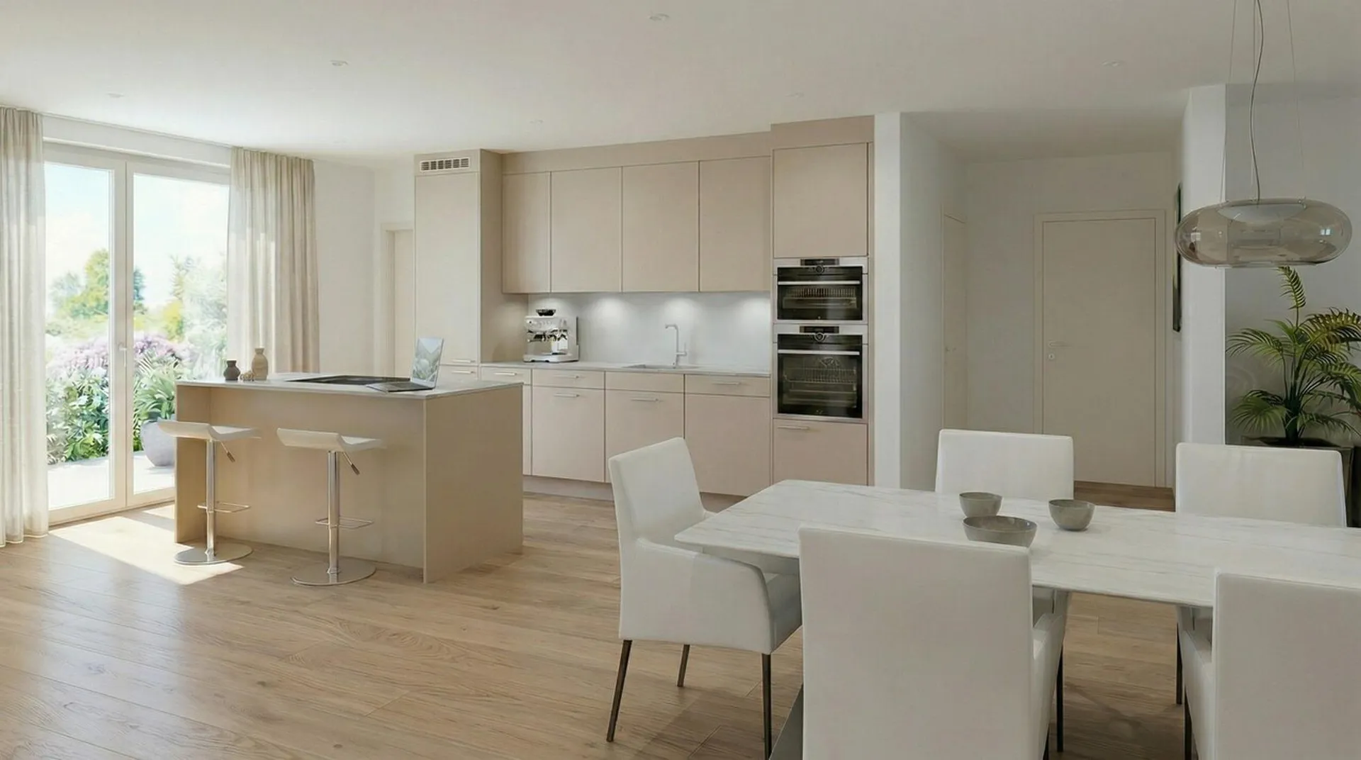 1. Vermietung - Luxuriöse 4.5-Zimmer-Neubauwohnung mit 195 m2 Garten
