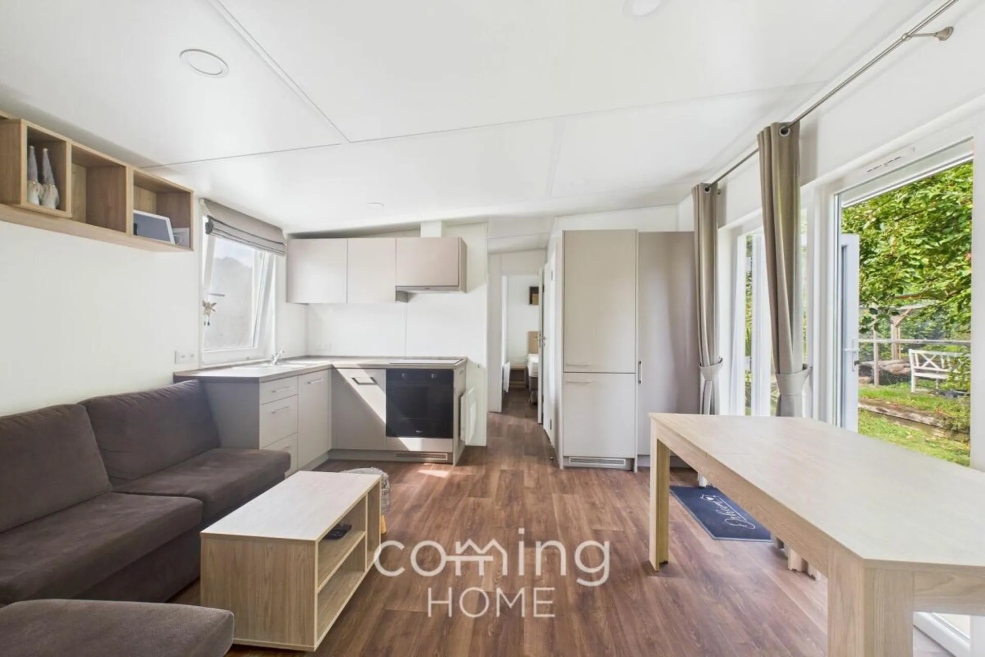 Tiny Home in Taubenbraun - modern eingerichtet, sofort bezugsbereit und frei platzierbar