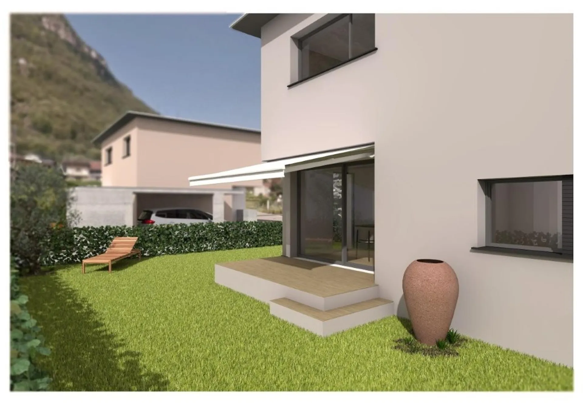 Moderna villa unifamiliare con giardino da costruire
