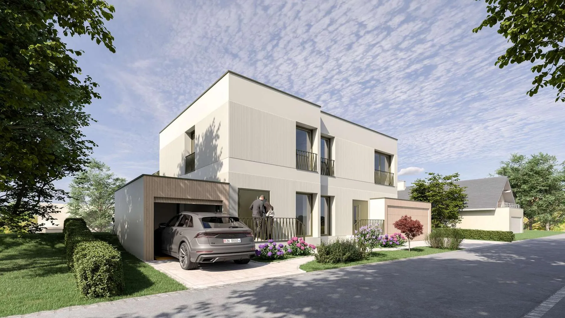 Neubau 4.5 Zimmer-Doppeleinfamilienhaus in Wallisellen mit aussergewöhnlicher Architektur