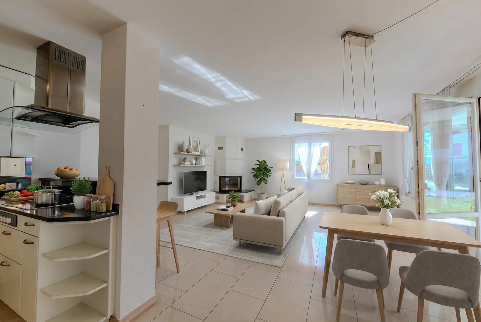 Geräumige 3.5 Zimmer Erdgeschosswohnung mit gemütlichem Cheminée