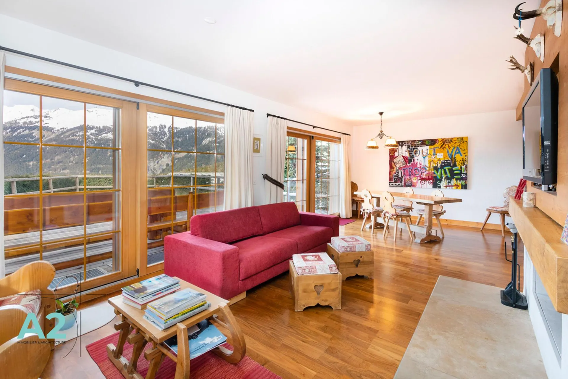 Chalet avec Vue imprenable sur la Vallée et les Alpes