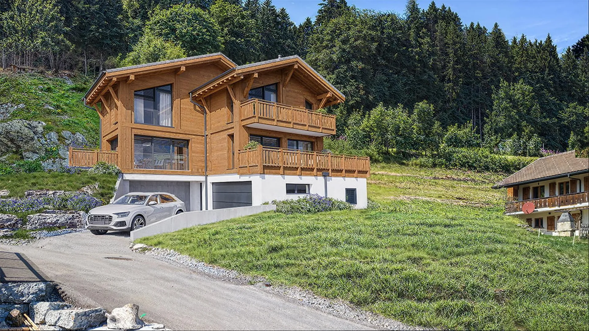 Magnifique chalet neuf de 4,5 pièces avec vue panoramique sur les montagnes