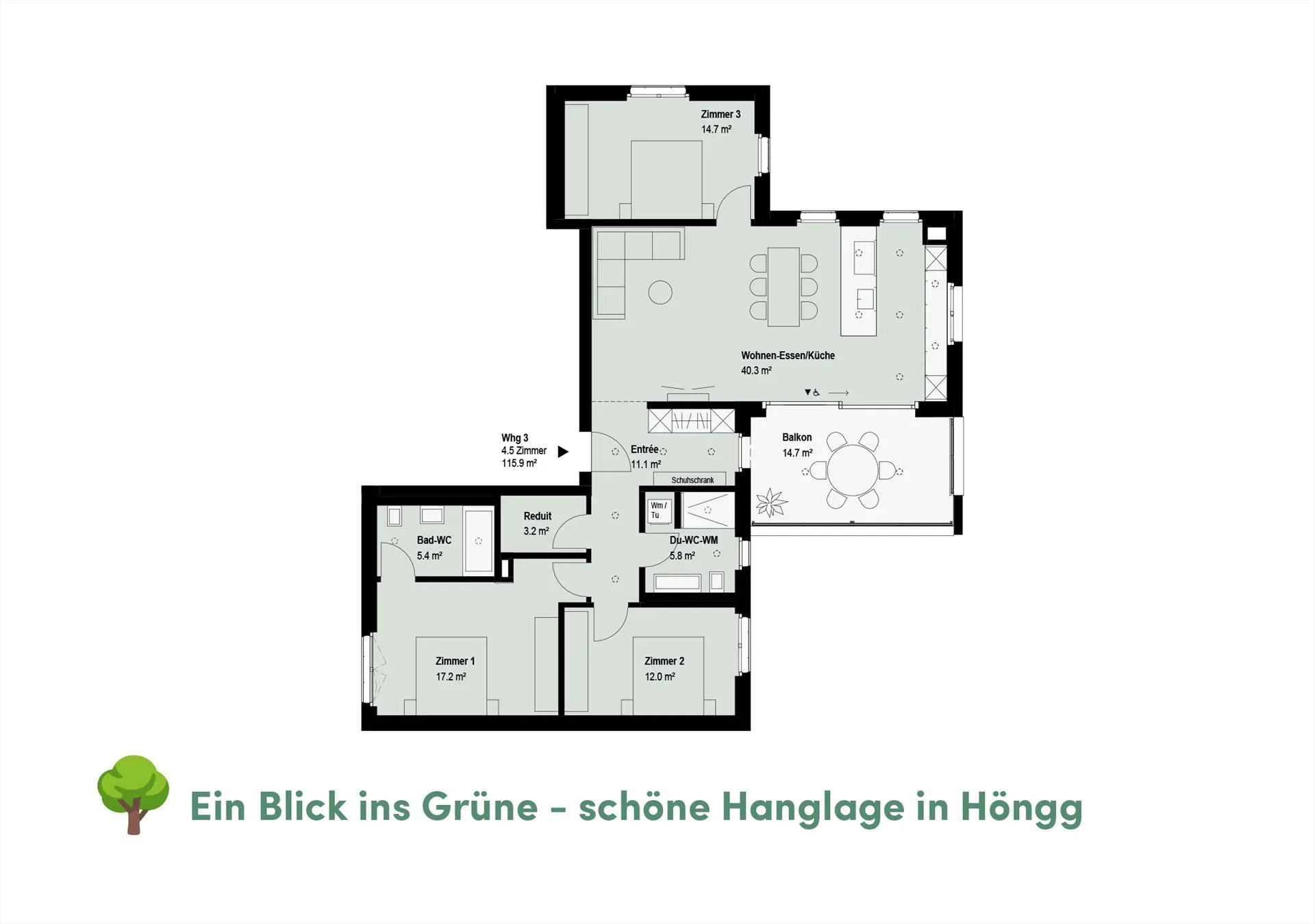Neubau: 4.5 Zimmer Etagenwohnung in Höngg
