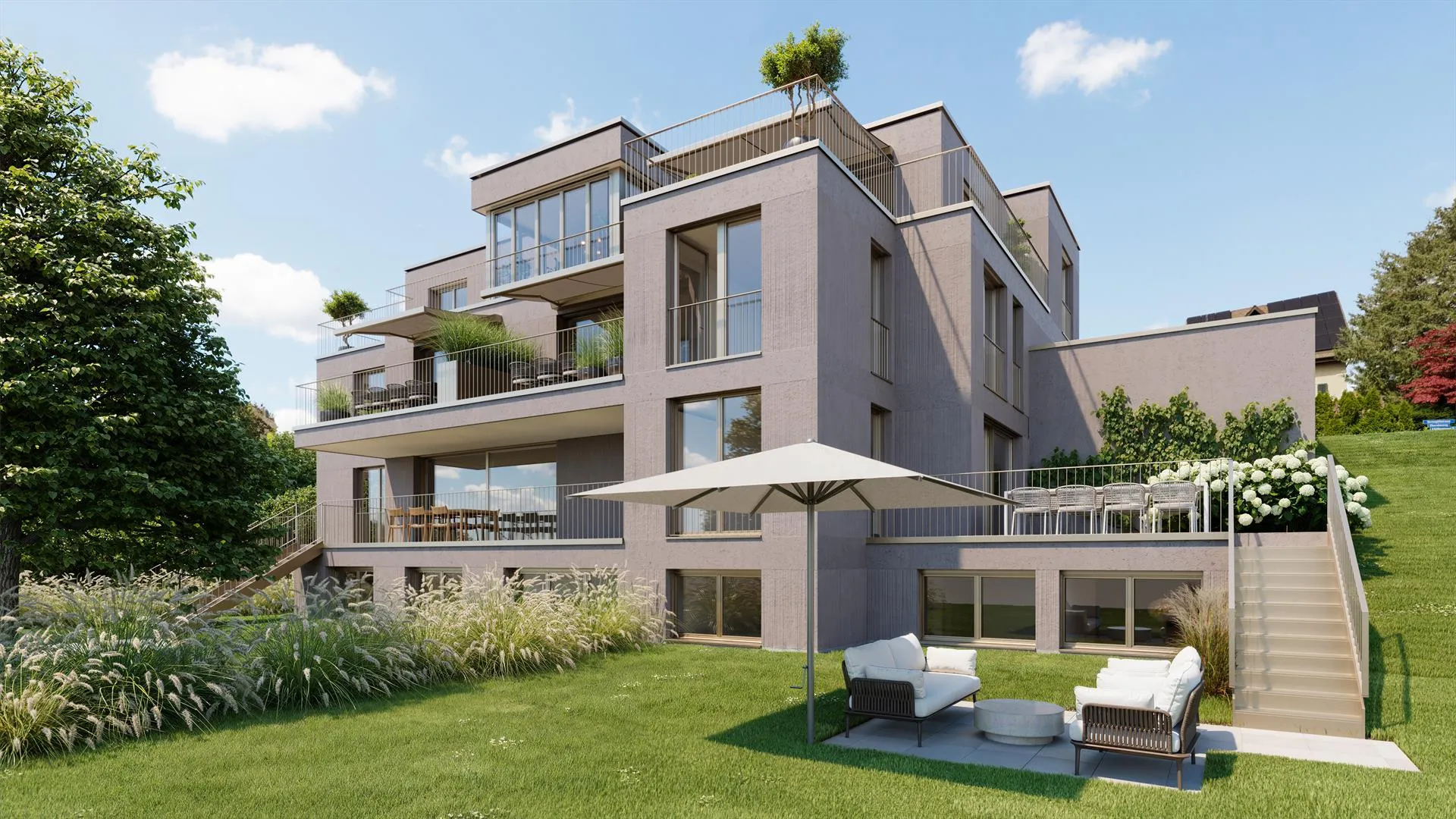 Neubau-Maisonette-Gartenwohnungen am Südhang von Wallisellen