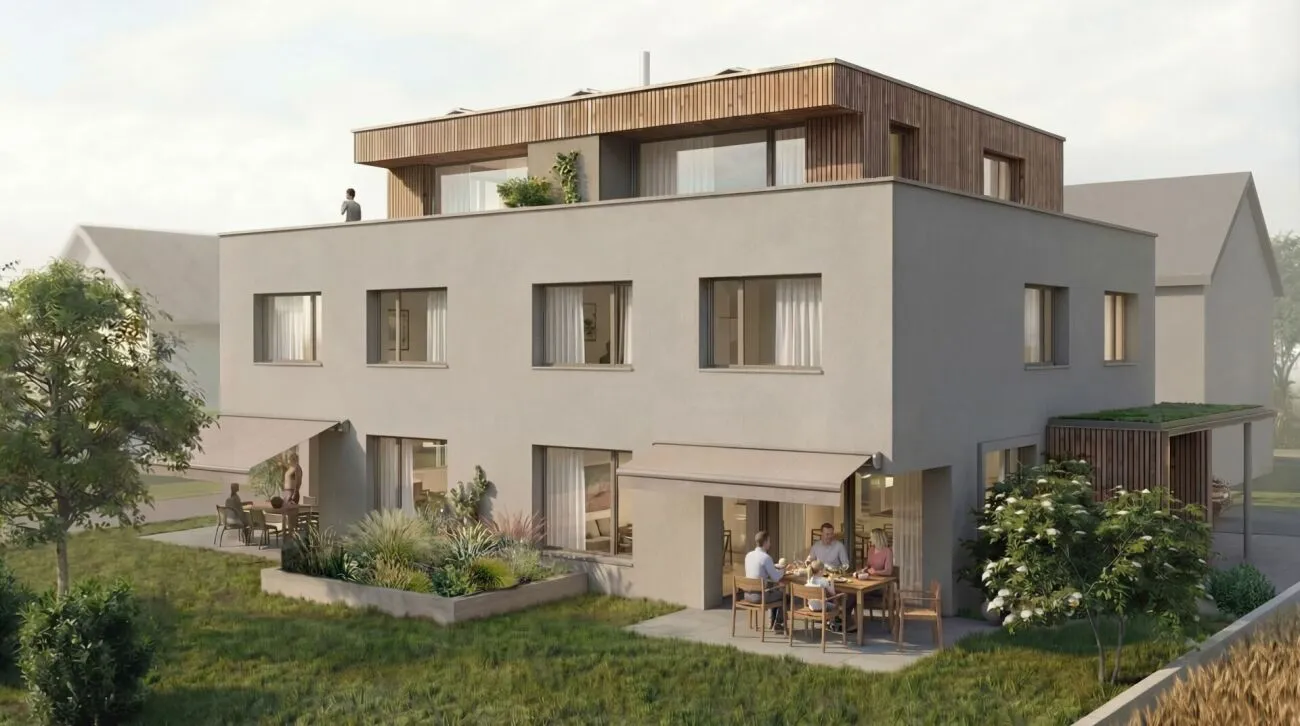 Neubau-Doppeleinfamilienhaus mit Alpensicht zu verkaufen