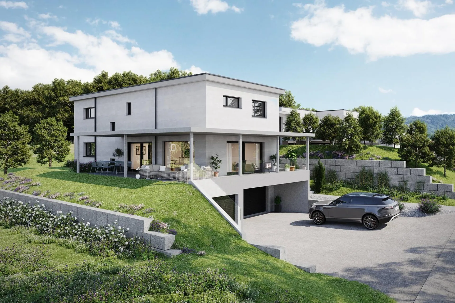 Exklusives Einfamilienhaus – moderne Architektur, individuelle Innenauswahl an sonniger Lage