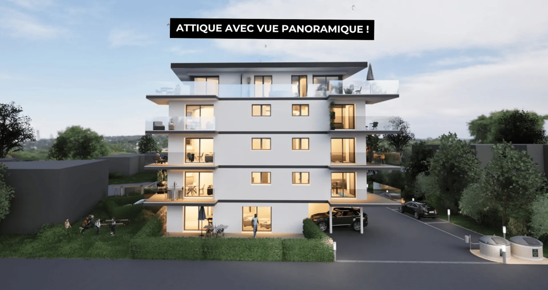 Magnifique attique de 3,5 pièces neuf avec vue imprenable sur Saxon !