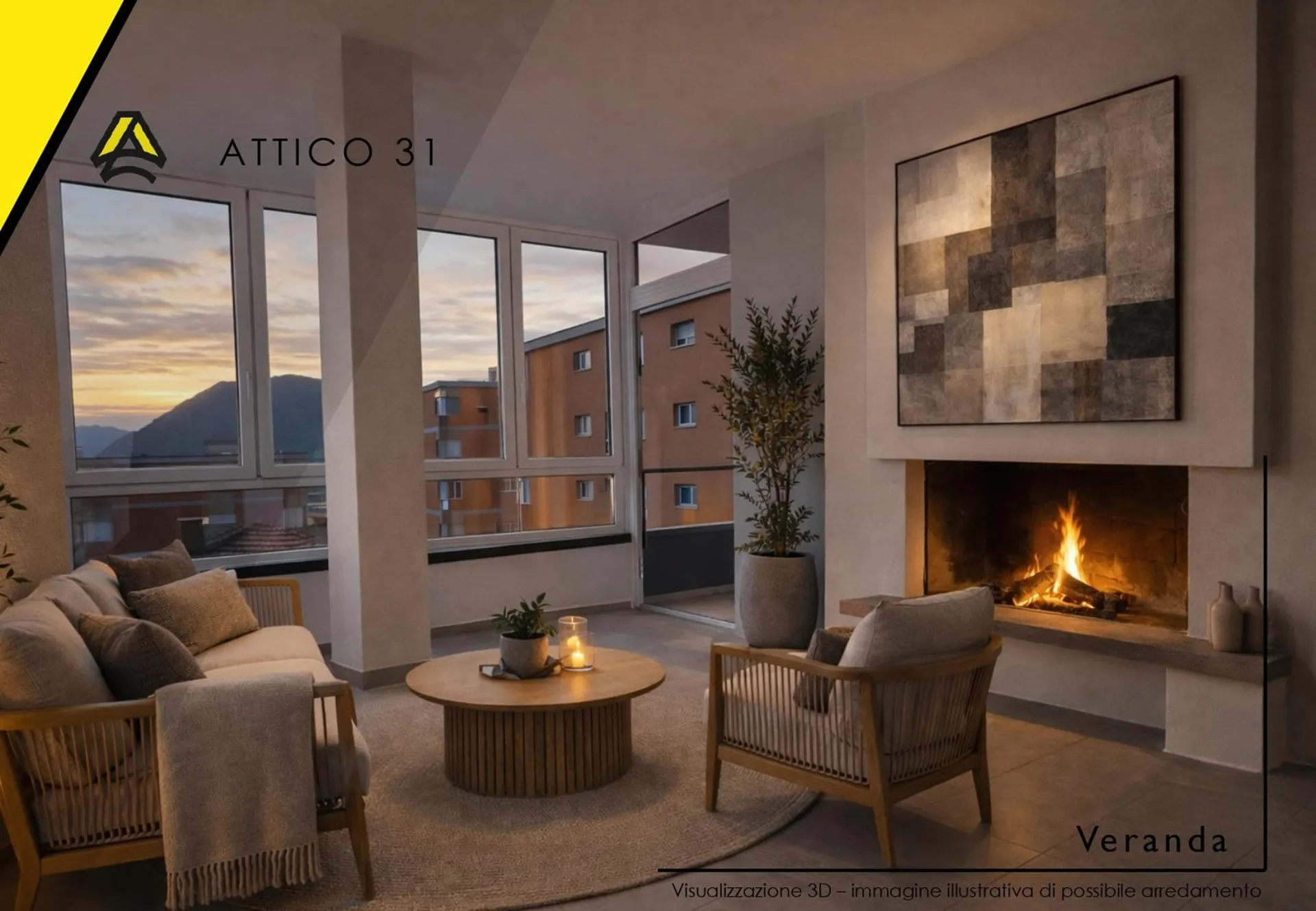 Attico di 6.5 Locali con Vista Panoramica aulla Città  Lugano