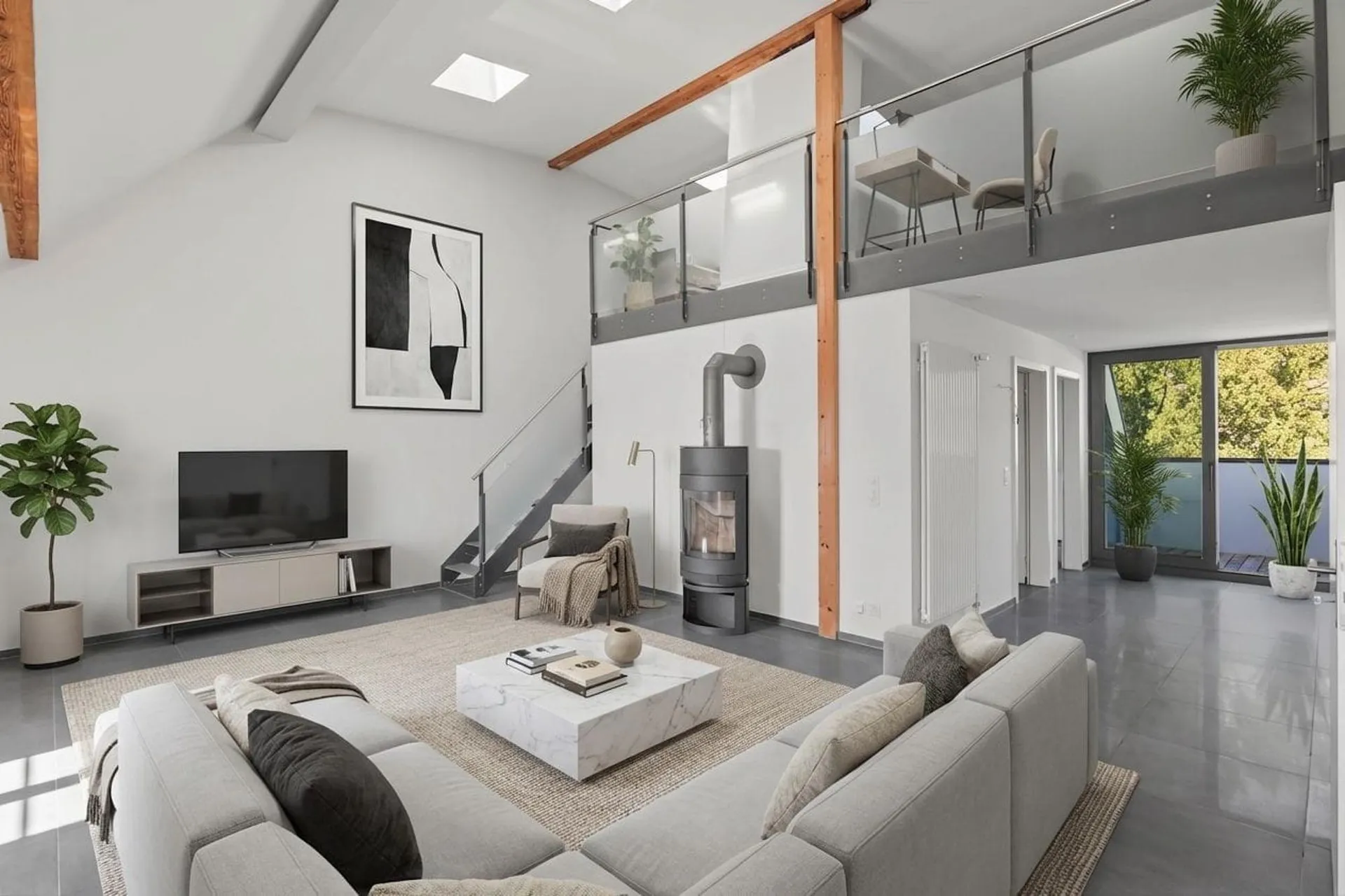 3½-Zimmer-Dachwohnung mit Galerie nahe Bern stilvoll & einzigartig