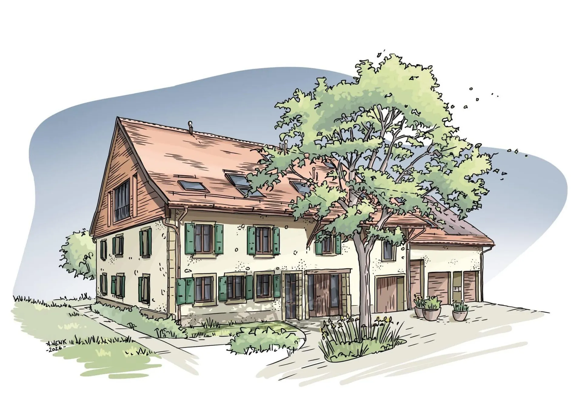 3 magnifiques logements à louer dans une ferme rénovée à Vuarrens