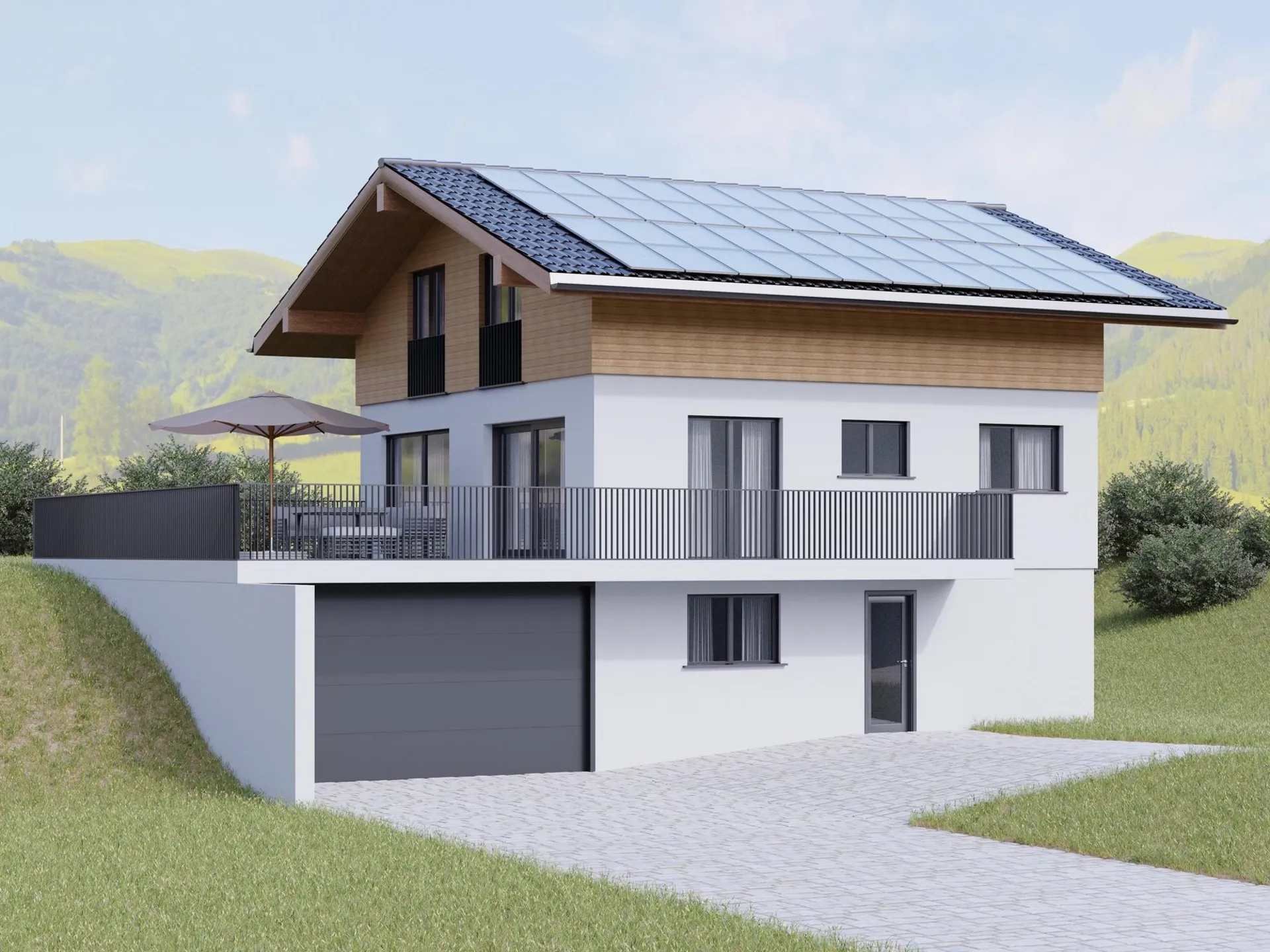 Neubau 5-Zimmer Einfamilienhaus angrenzend an die Landwirtschaftszone