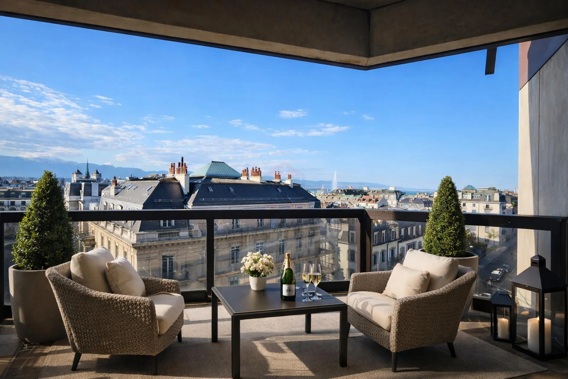 Appartement d'exception à Champel avec vue panoramique sur Genève